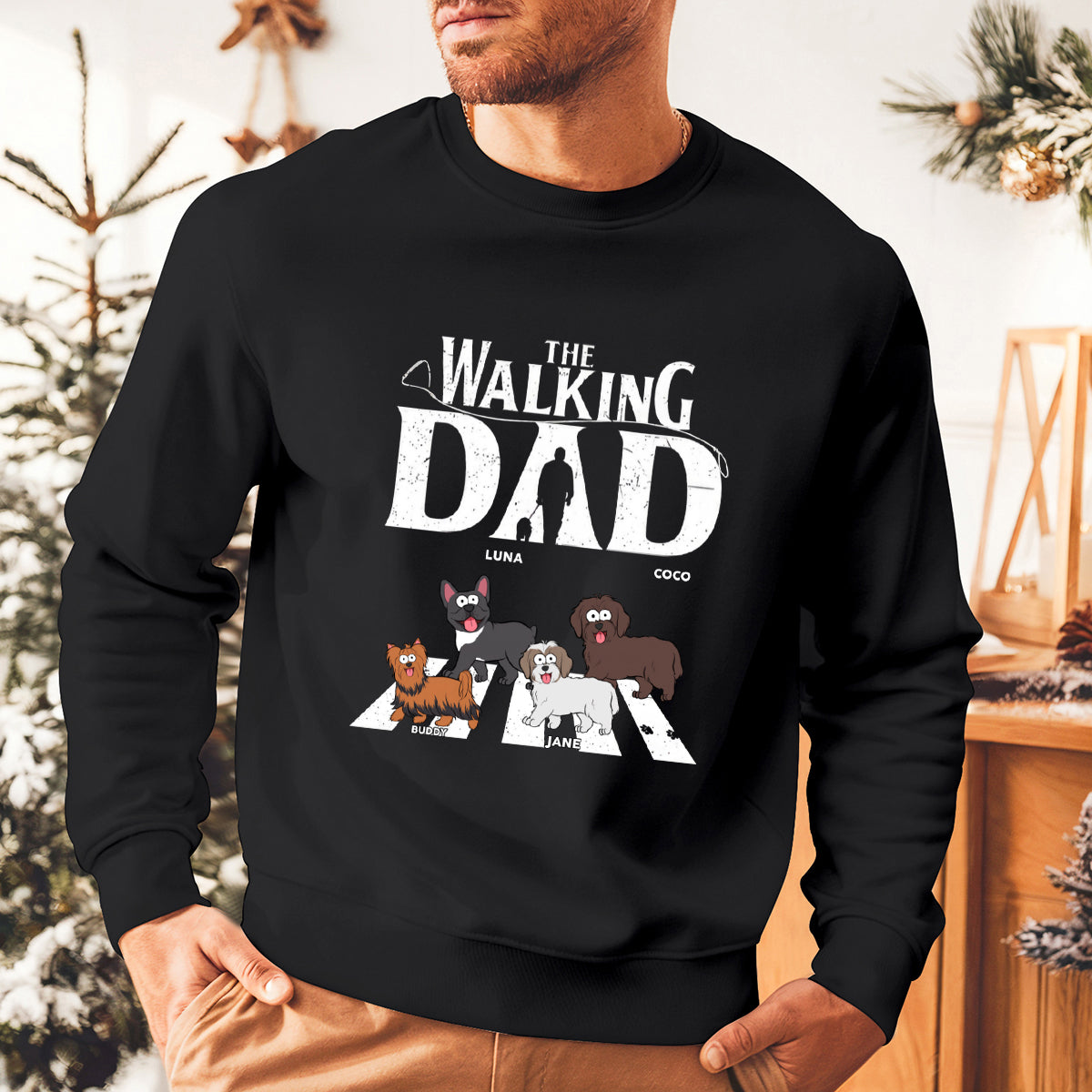 The Walking Dad - Dog Personalized Custom Sweatshirt - Gift For Pet Owners, Pet Lovers