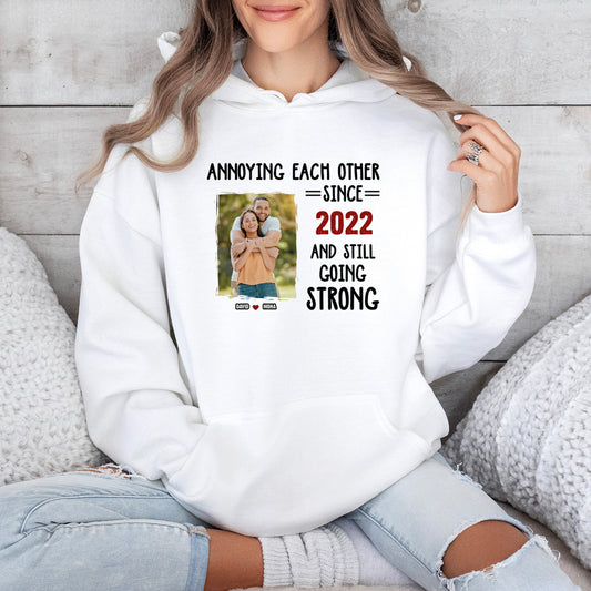 Custom Photo Annoying Each Other Forever - Couple Personalized Custom Hoodie - Gift For Husband Wife, Anniversary