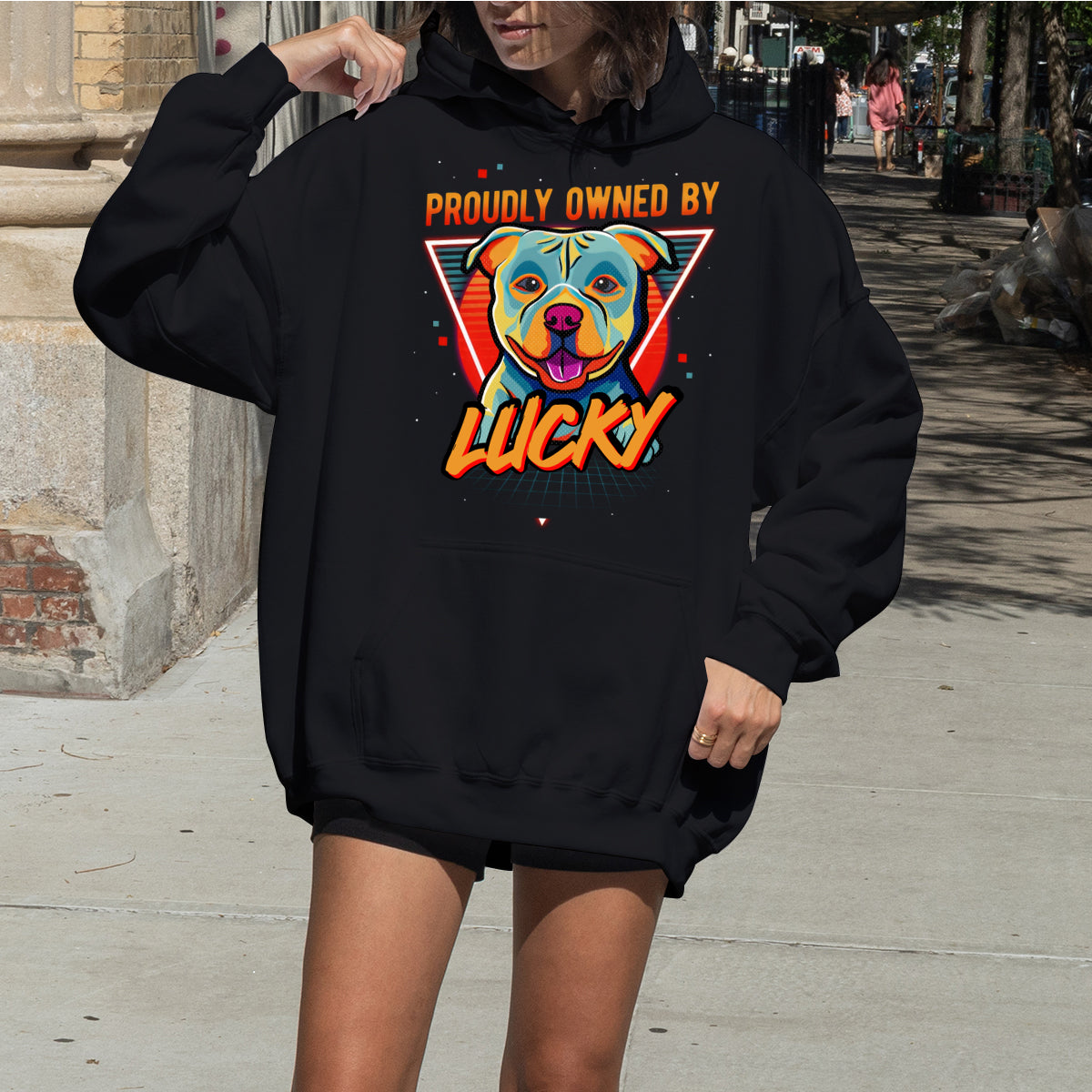 Proudly Owned By Dog Since Pop Art - Dog Personalized Custom Sweatshirt - Gift For Pet Owners, Pet Lovers