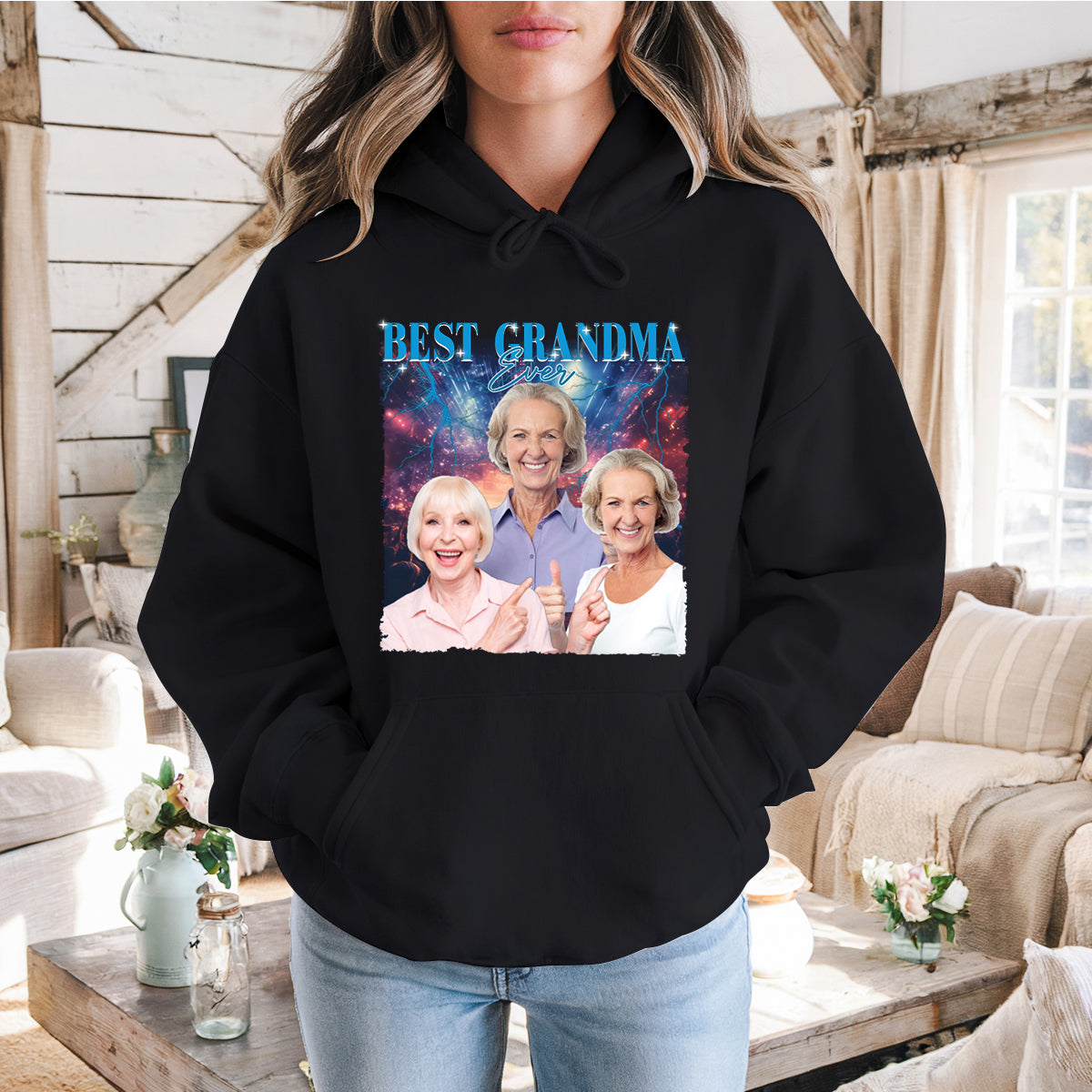 Custom Photo Best Grandma Ever - Family Personalized Custom T-shirt - Gift For Grandma