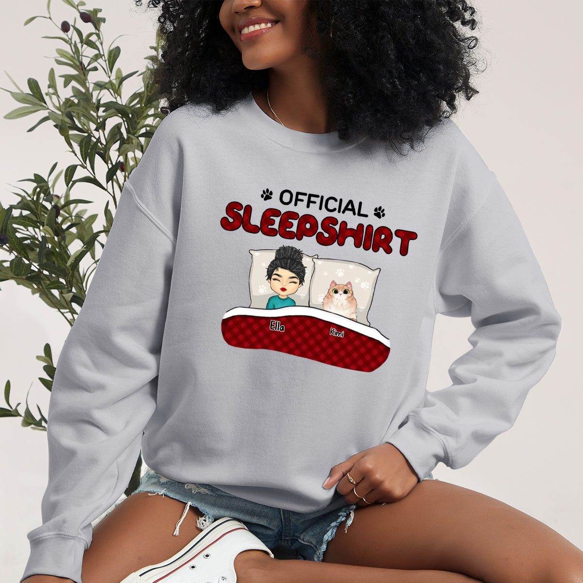 Official Sleepshirt - Dog & Cat Personalized Custom Sweatshirt - Gift For Pet Owners, Pet Lovers