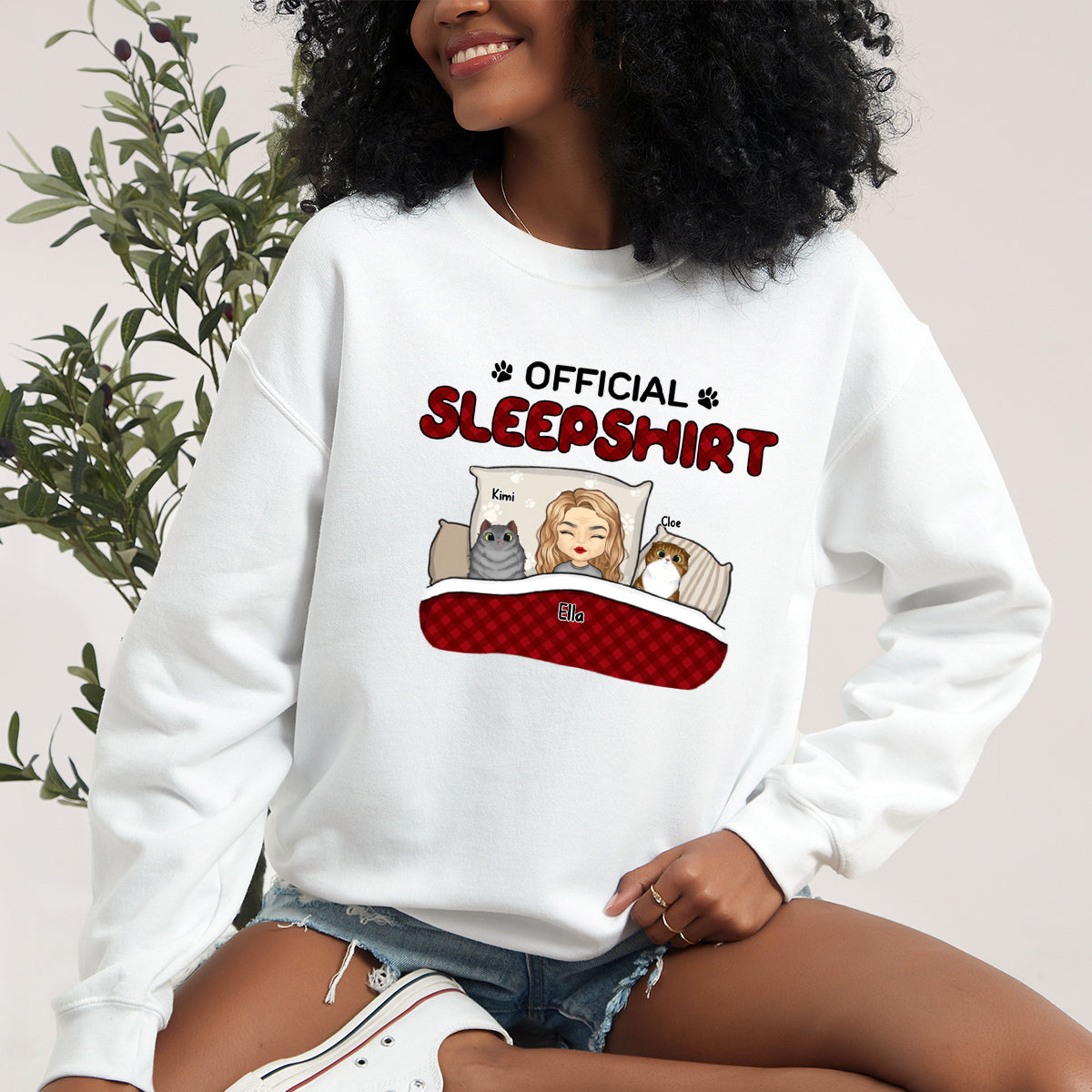 Official Sleepshirt - Dog & Cat Personalized Custom Sweatshirt - Gift For Pet Owners, Pet Lovers