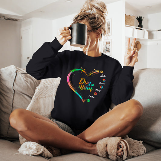 Fur Mom With Love - Dogs & Cats Personalized Custom Sweatshirt - Gift For Pet Owners, Pet Lovers