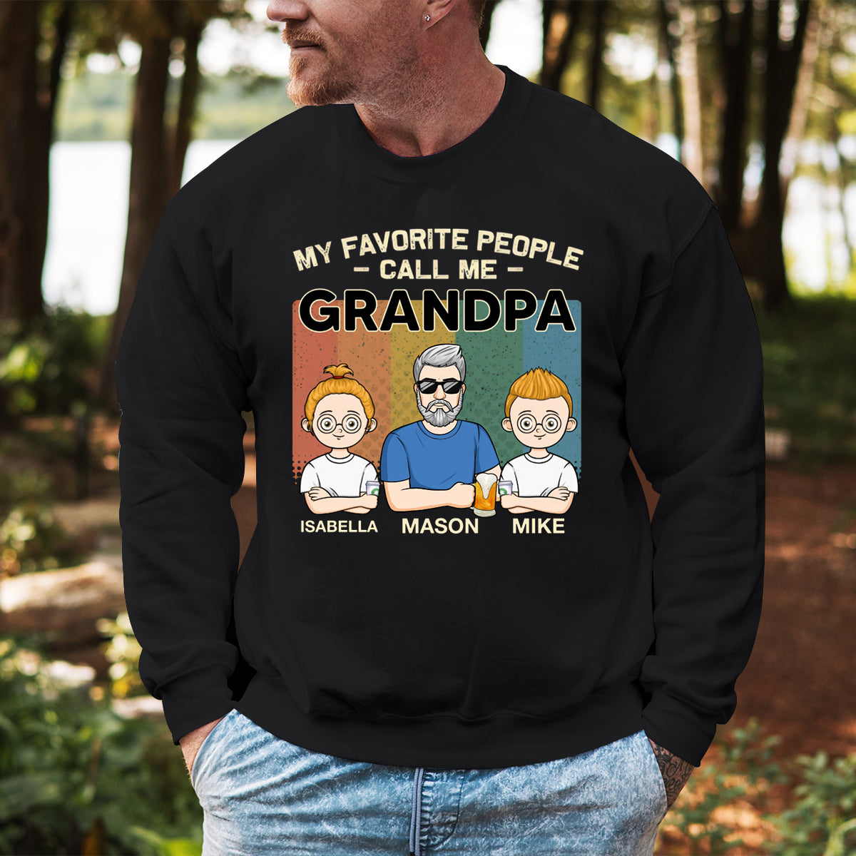 Blessed To Be Called Grandpa - Family Personalized Custom Sweatshirt - Gift For Grandpa, Dad