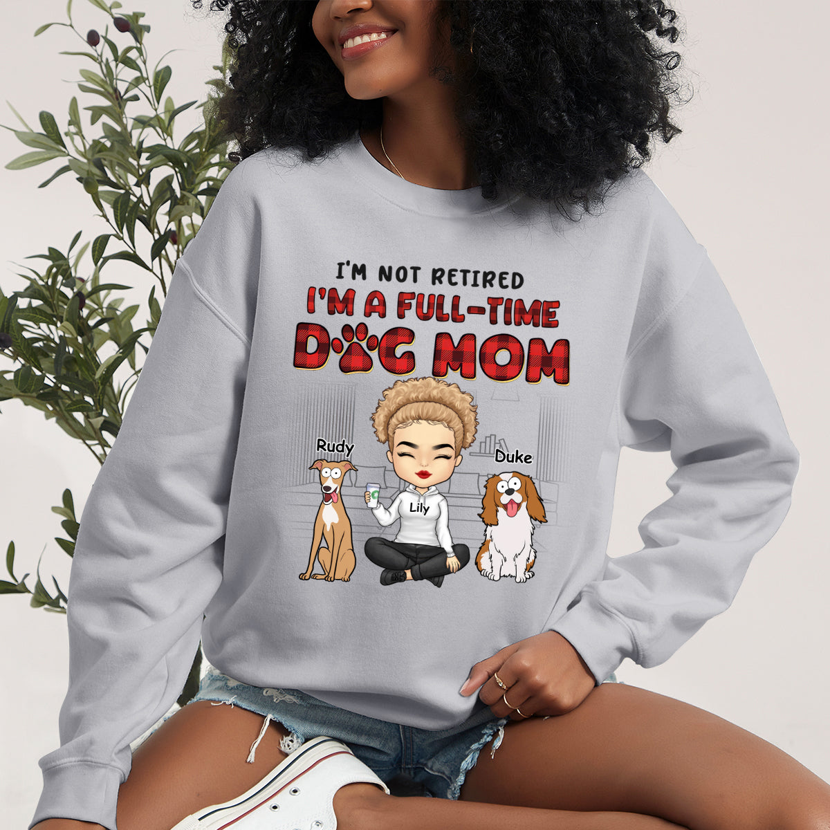 I'm Just A Full-Time Dog Mom - Dog Personalized Custom Sweatshirt - Gift For Pet Owners, Pet Lovers