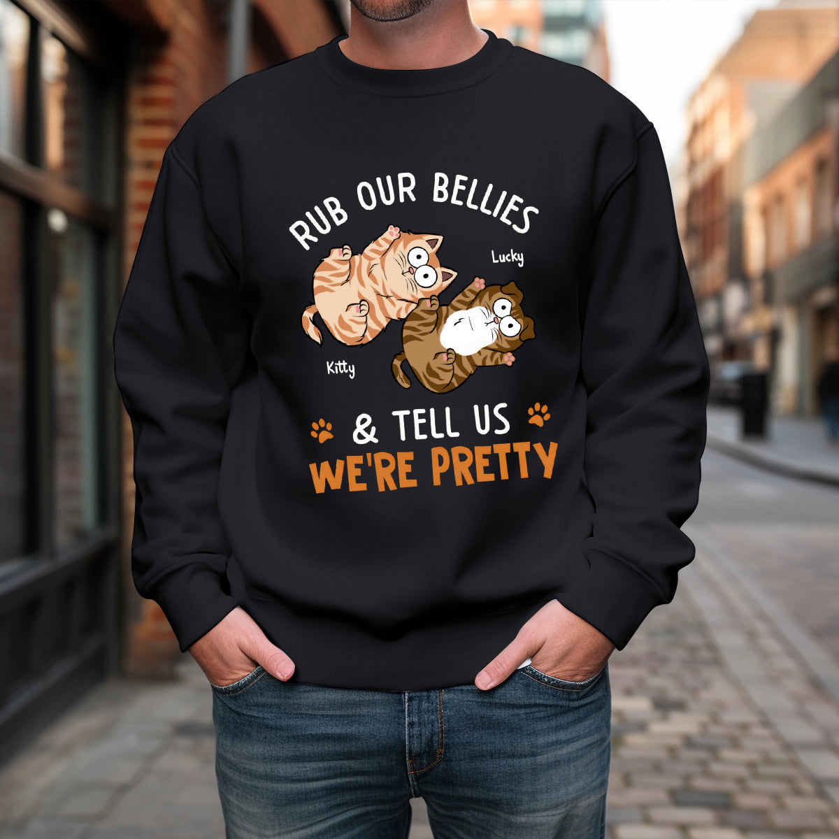 You Can Rub My Belly - Cat Personalized Custom Sweatshirt - Gift For Pet Owners, Pet Lovers