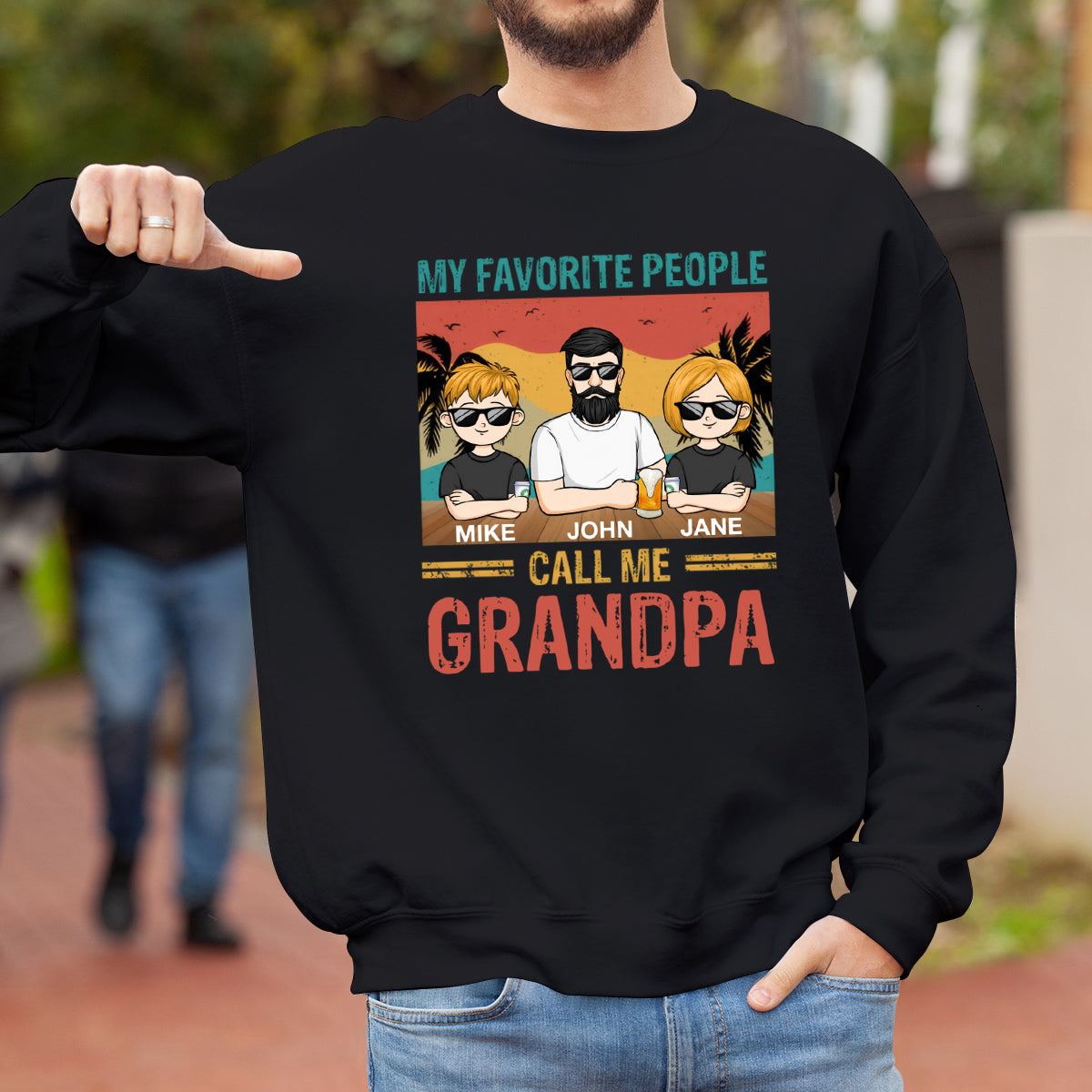 I Have A Hero I Call Him Grandpa - Family Personalized Custom Sweatshirt  - Birthday Gift For Grandpa, Dad