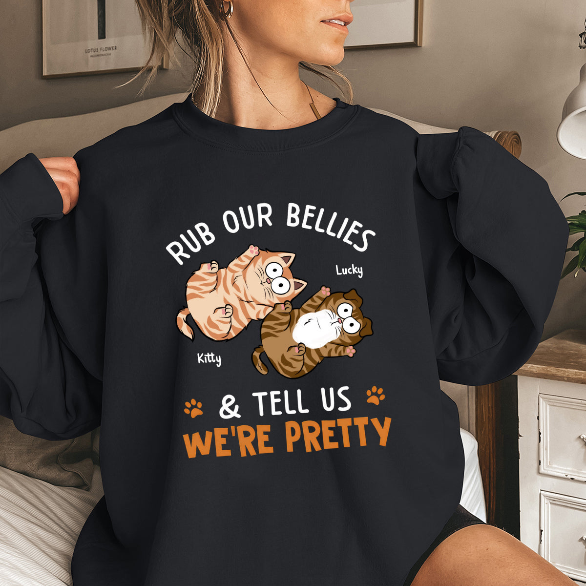 You Can Rub My Belly - Cat Personalized Custom Sweatshirt - Gift For Pet Owners, Pet Lovers
