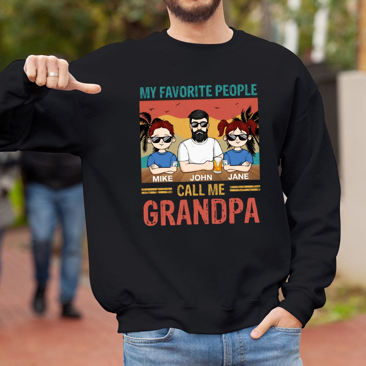 I Have A Hero I Call Him Grandpa - Family Personalized Custom Sweatshirt  - Birthday Gift For Grandpa, Dad