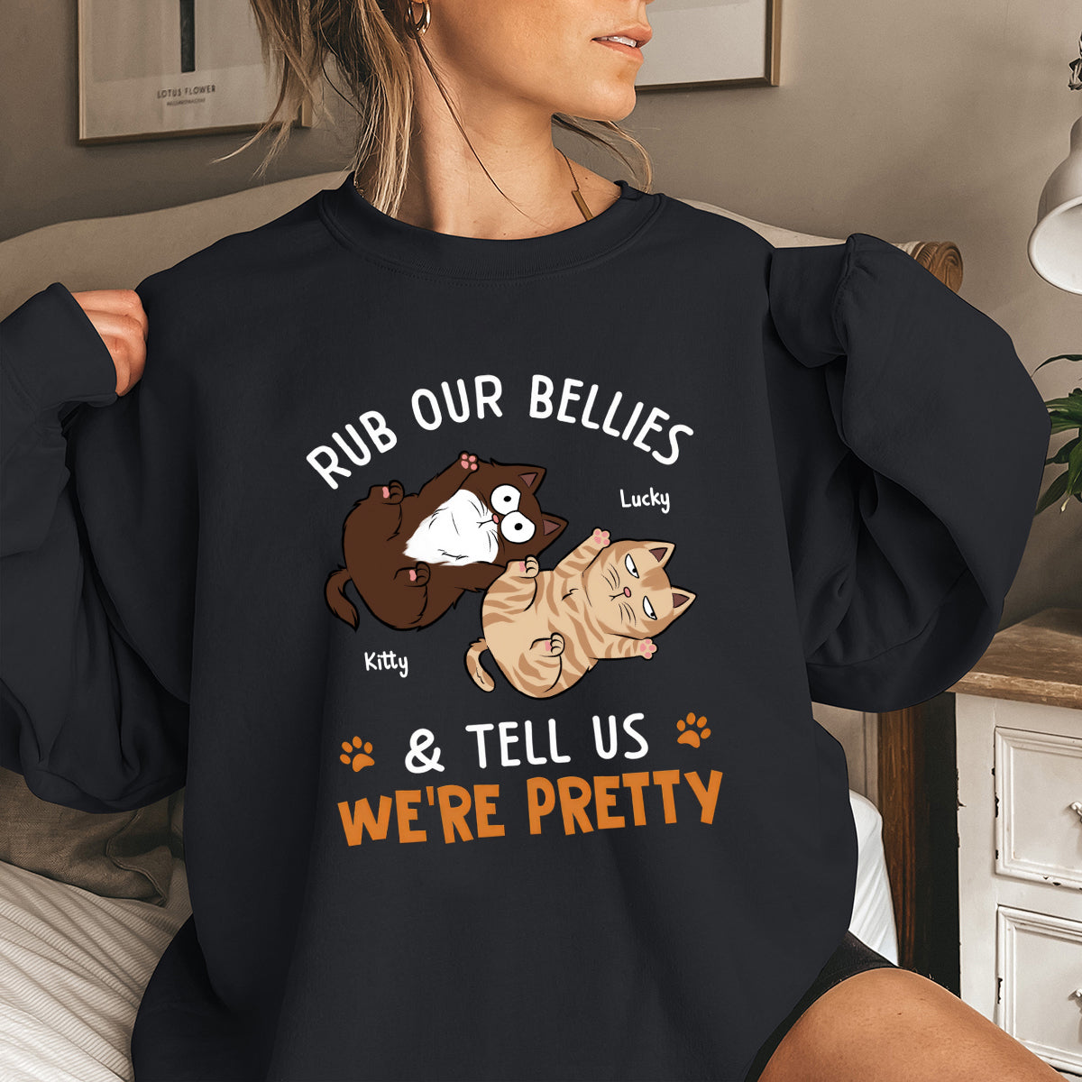 You Can Rub My Belly - Cat Personalized Custom Sweatshirt - Gift For Pet Owners, Pet Lovers