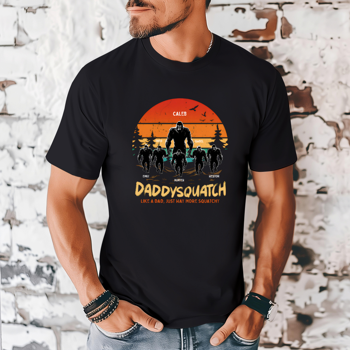 Like A Dad Grandpa Just More Squatchy - Family Personalized Custom T-shirt - Father's Day, Birthday Gift For Dad, Grandpa