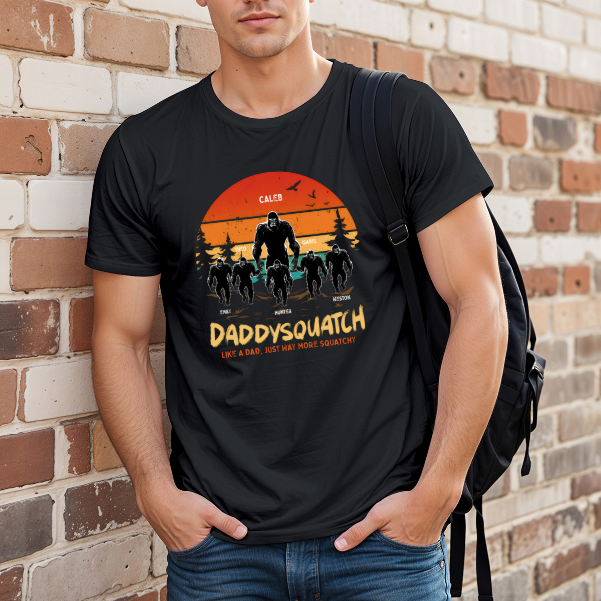 Like A Dad Grandpa Just More Squatchy - Family Personalized Custom T-shirt - Father's Day, Birthday Gift For Dad, Grandpa
