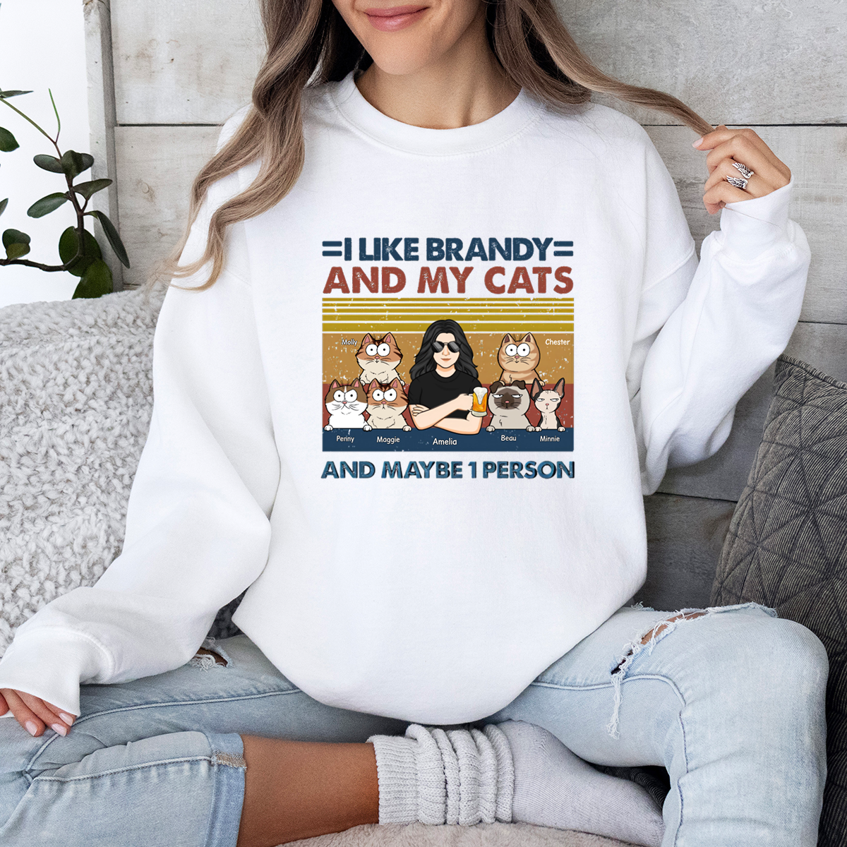 I Like Beer & My Cats - Cat Personalized Custom Unisex Sweatshirt - Gift For Pet Owners, Pet Lovers