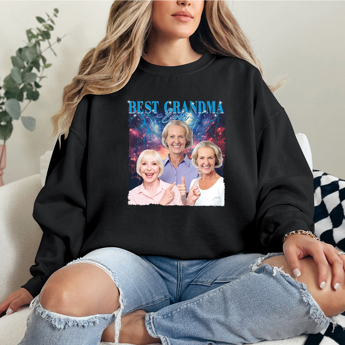 Custom Photo Best Grandma Ever - Family Personalized Custom T-shirt - Gift For Grandma