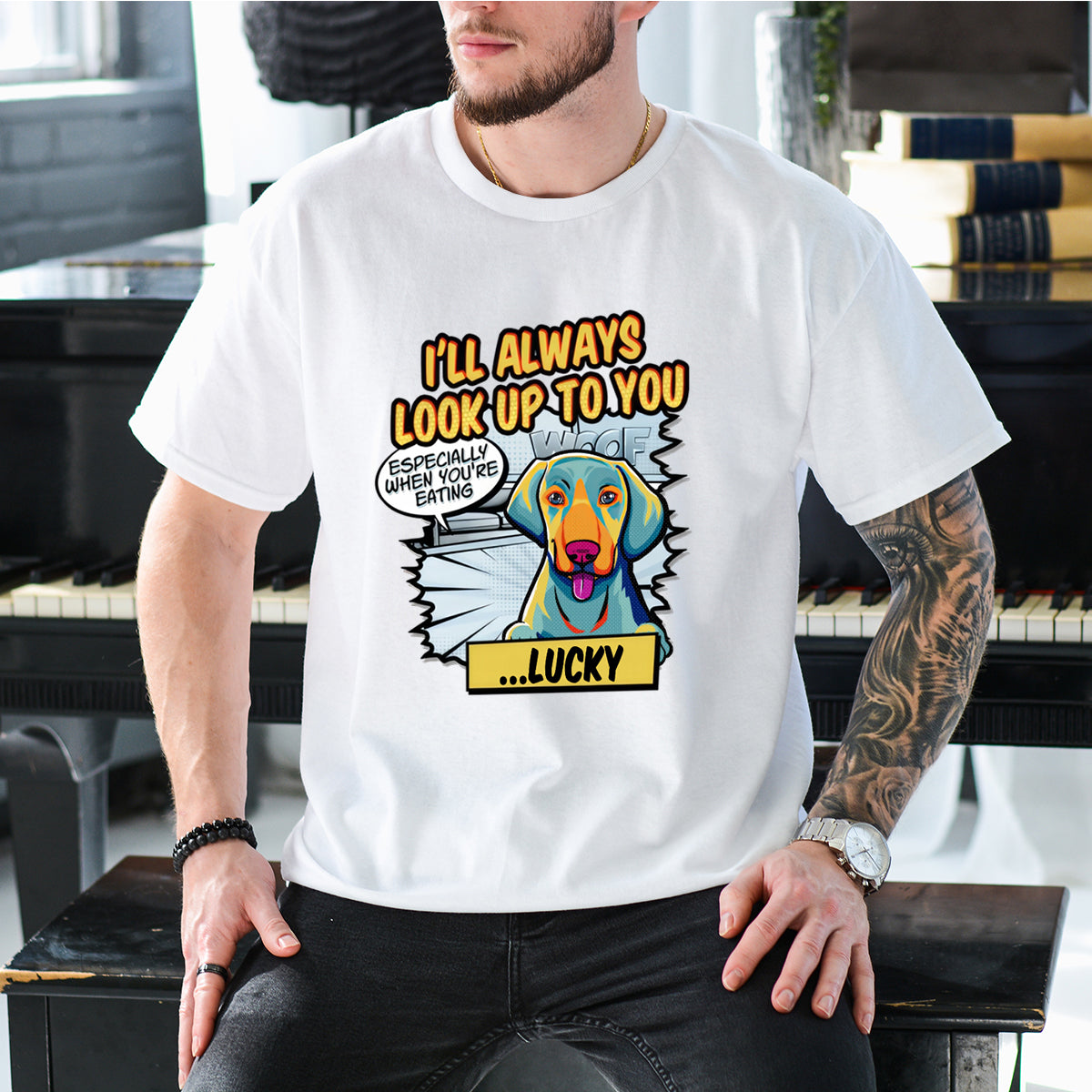 I'll Always Look Up To You Pop Art - Dog Personalized Custom Hoodie - Gift For Pet Owners, Pet Lovers