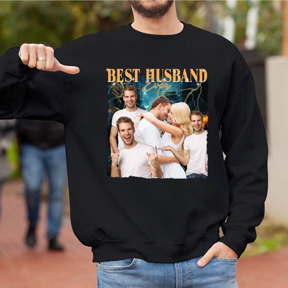 Custom Photo Best Husband Ever - Couple Personalized Custom Sweatshirt - Gift For Husband, Anniversary