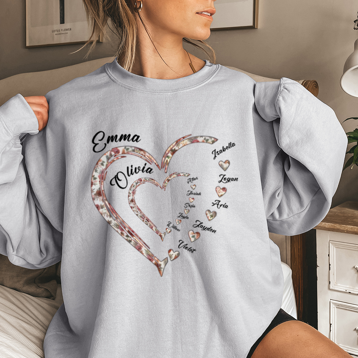 Mommy's Sweethearts - Family Personalized Custom Sweatshirt - Gift For Grandma