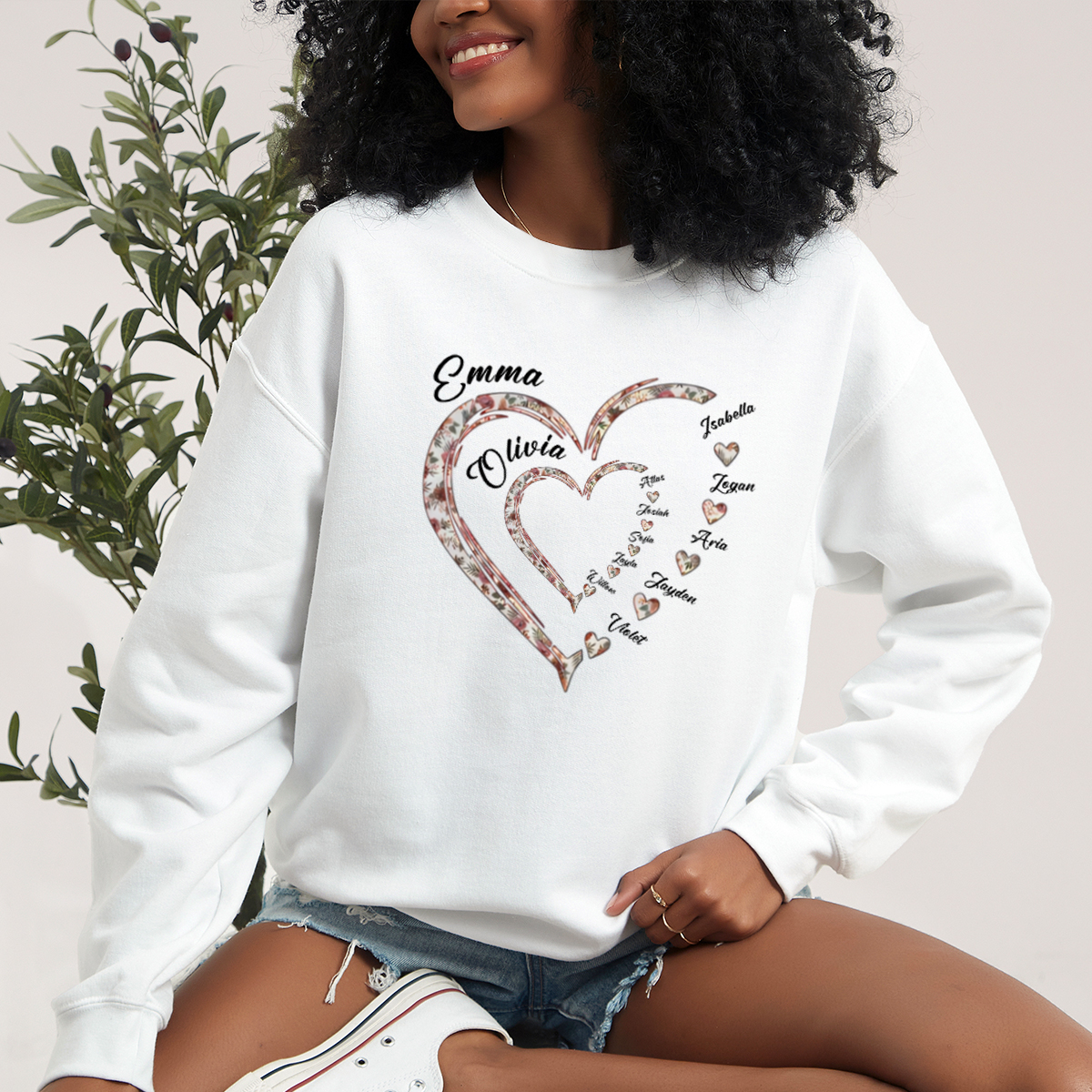 Mommy's Sweethearts - Family Personalized Custom Sweatshirt - Gift For Grandma