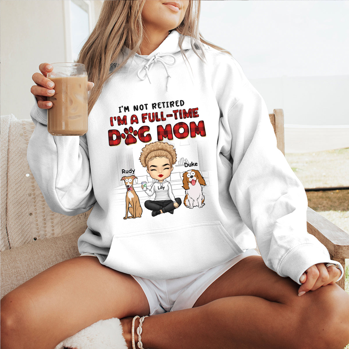 I'm Just A Full-Time Dog Mom - Dog Personalized Custom Hoodie - Gift For Pet Owners, Pet Lovers