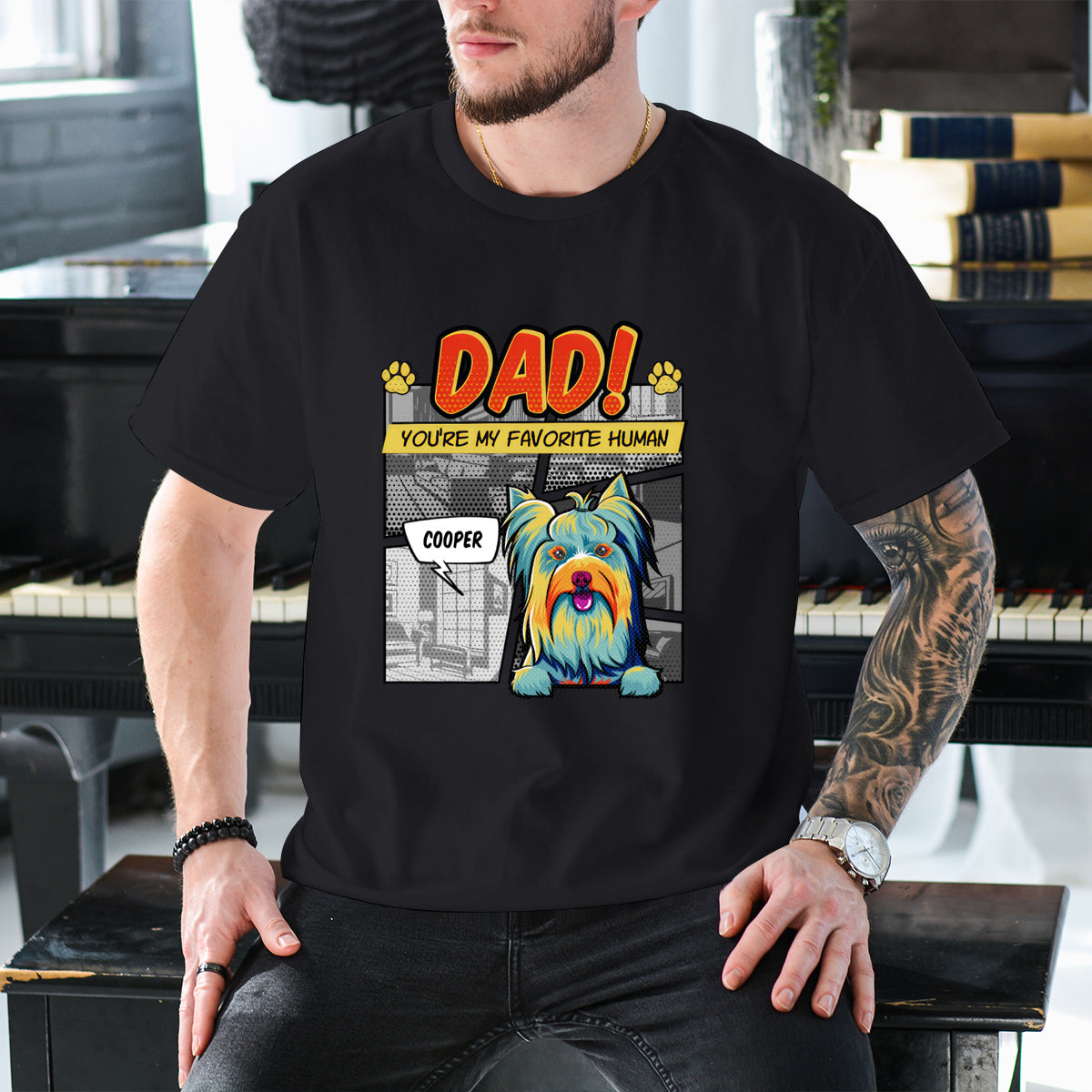 Dad Mom My Favorite Human Pop Art - Dog Personalized Custom  Hoodie - Gift For Pet Owners, Pet Lovers