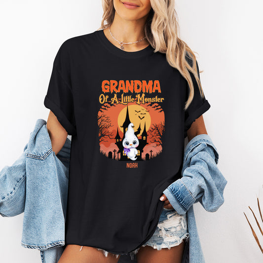 Grandma Of Little Monsters -  Family Personalized Custom T-shirt - Halloween Gift, Gift For Grandma, Grandpa