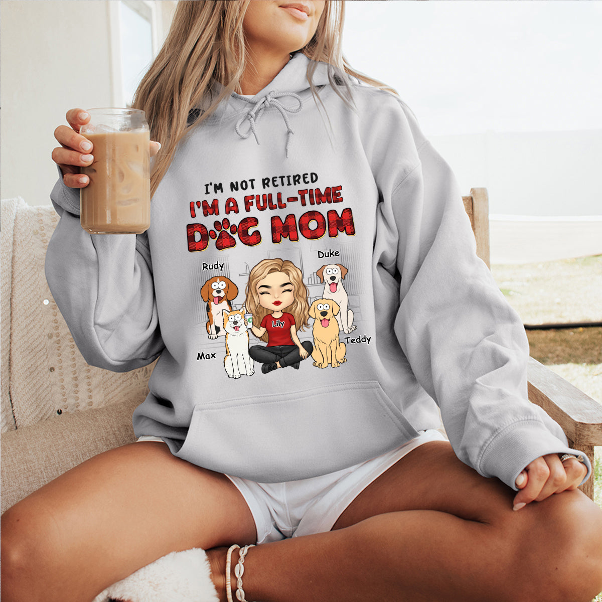 I'm Just A Full-Time Dog Mom - Dog Personalized Custom Hoodie - Gift For Pet Owners, Pet Lovers