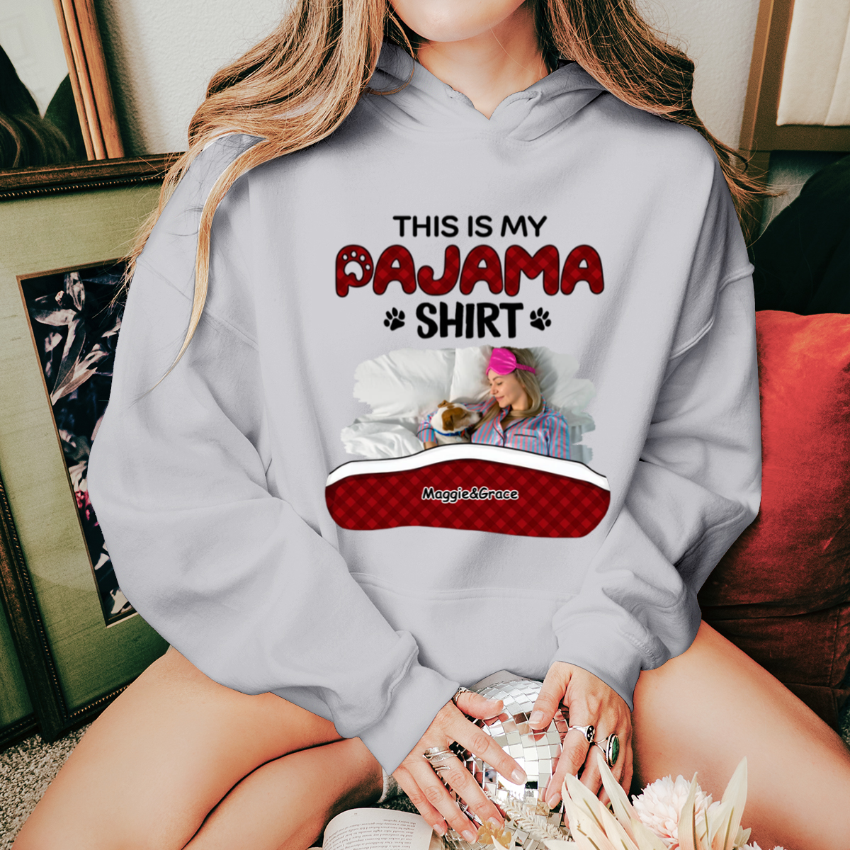 Custom Photo Look, This's My Pyjama Shirt - Dog & Cat Personalized Custom Unisex Hoodie - Gift For Pet Lovers, Pet Owners