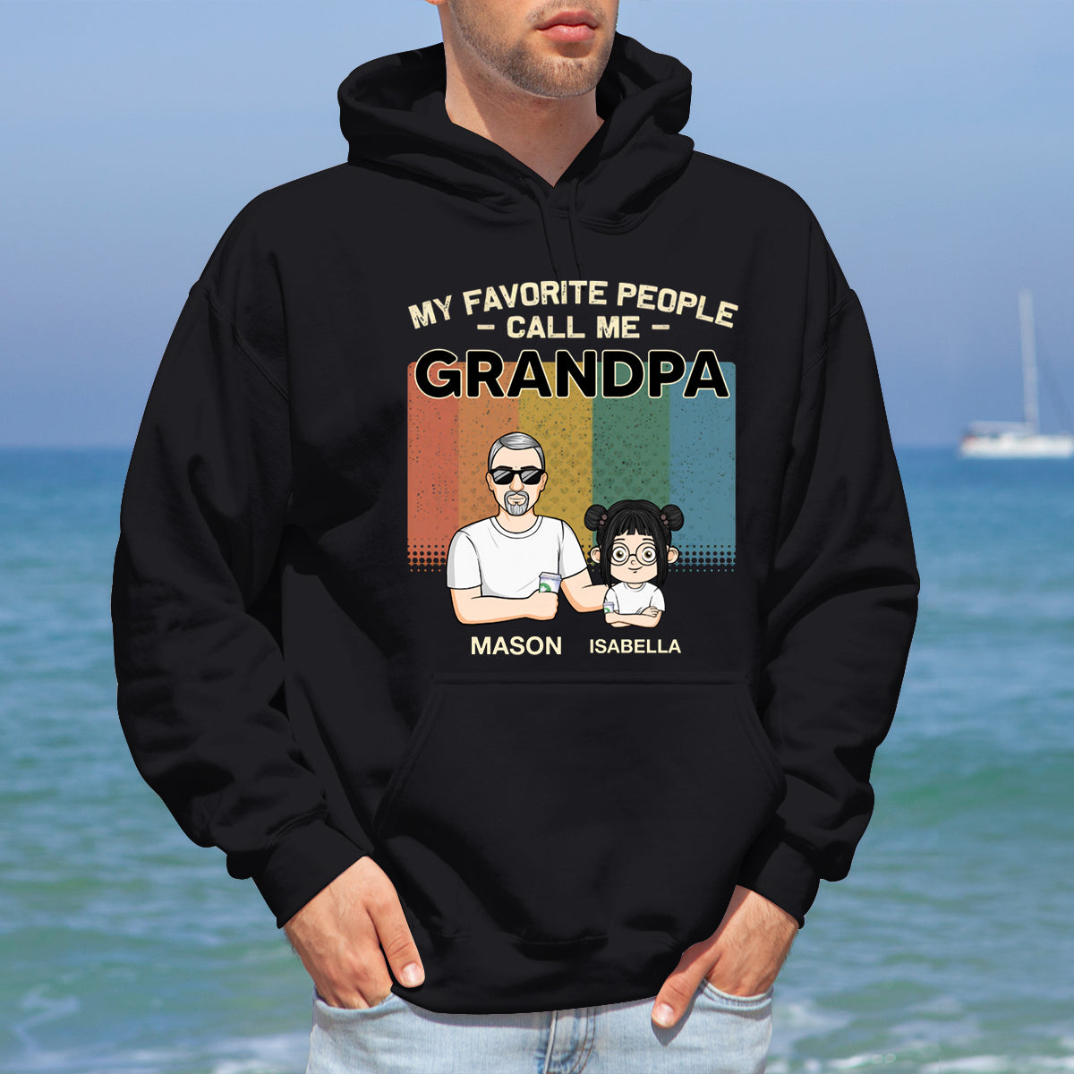 Blessed To Be Called Grandpa - Family Personalized Custom Hoodie - Gift For Grandpa, Dad