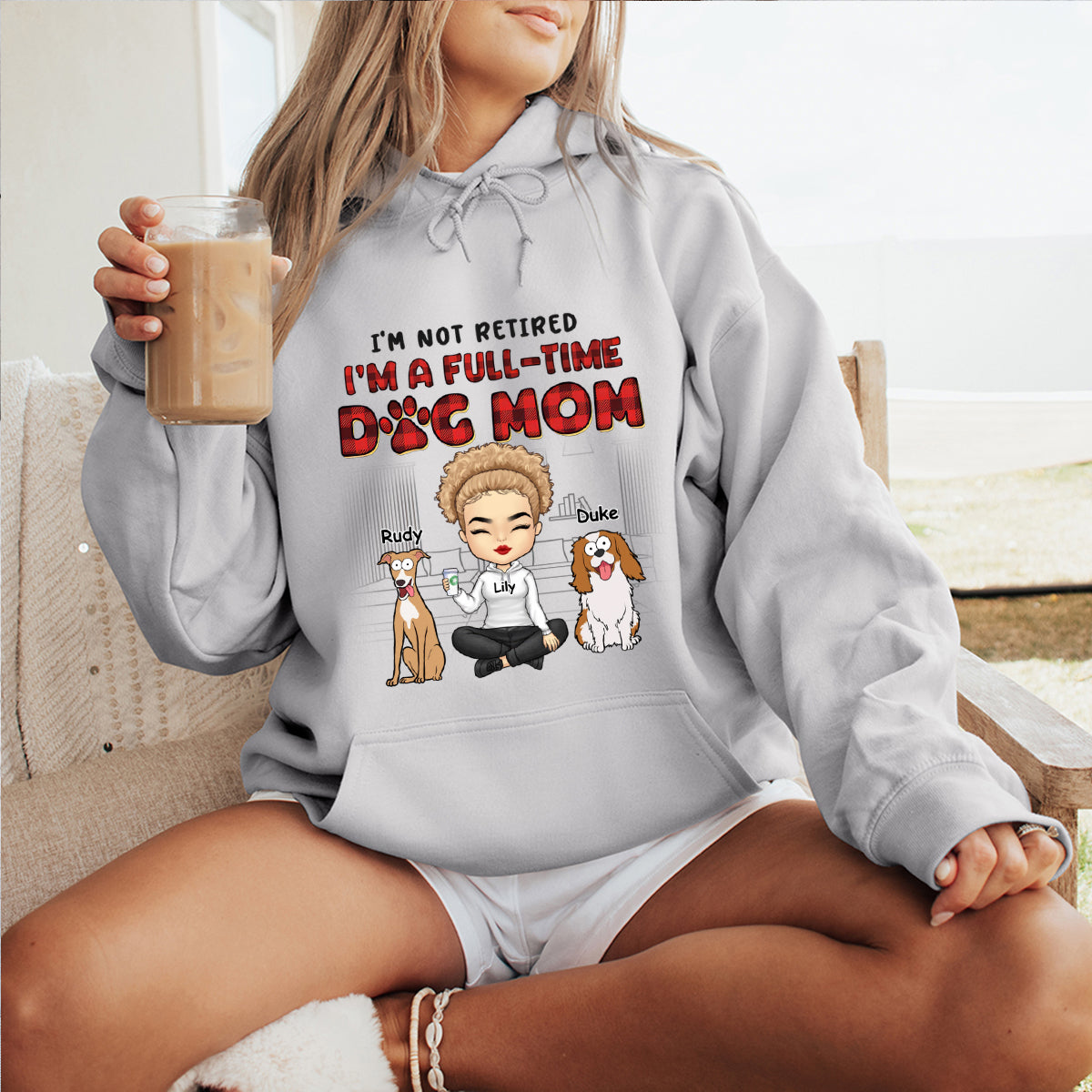 I'm Just A Full-Time Dog Mom - Dog Personalized Custom Hoodie - Gift For Pet Owners, Pet Lovers