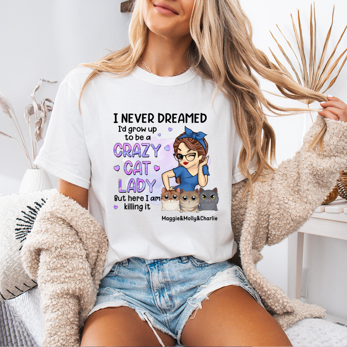 A Crazy Cat Lady - Cat Personalized Custom T-shirt - Gift For Pet Owners, Pet Lovers