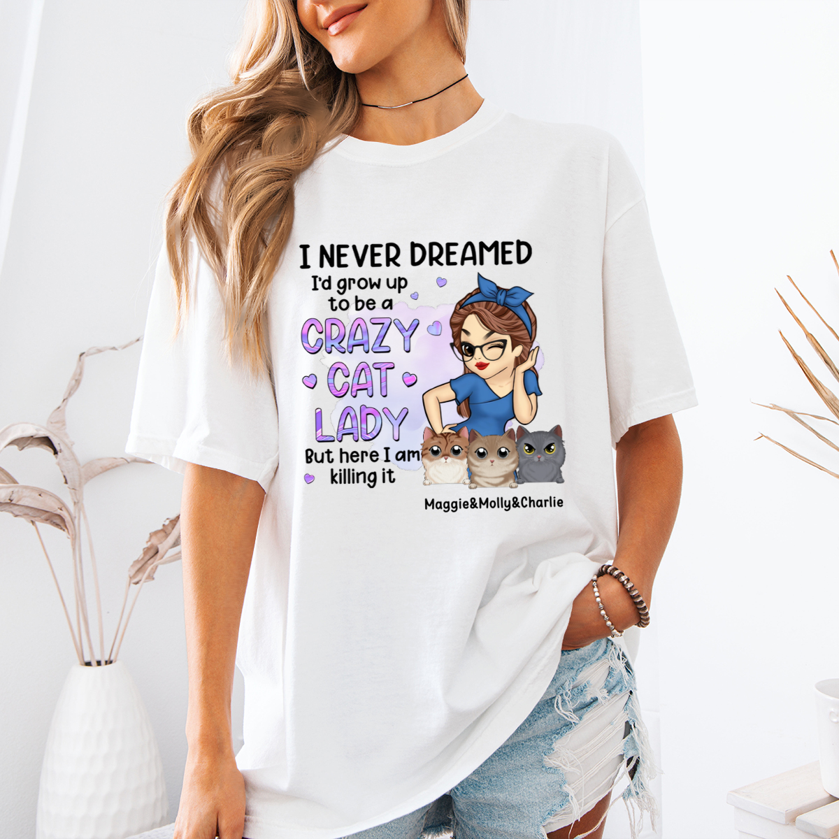 A Crazy Cat Lady - Cat Personalized Custom T-shirt - Gift For Pet Owners, Pet Lovers