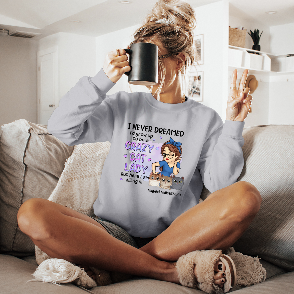 A Crazy Cat Lady - Cat Personalized Custom Sweatshirt - Gift For Pet Owners, Pet Lovers