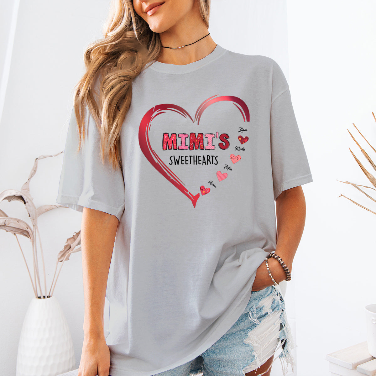 Grandma's Sweethearts - Family Personalized Custom  T-shirt - Gift For Grandma