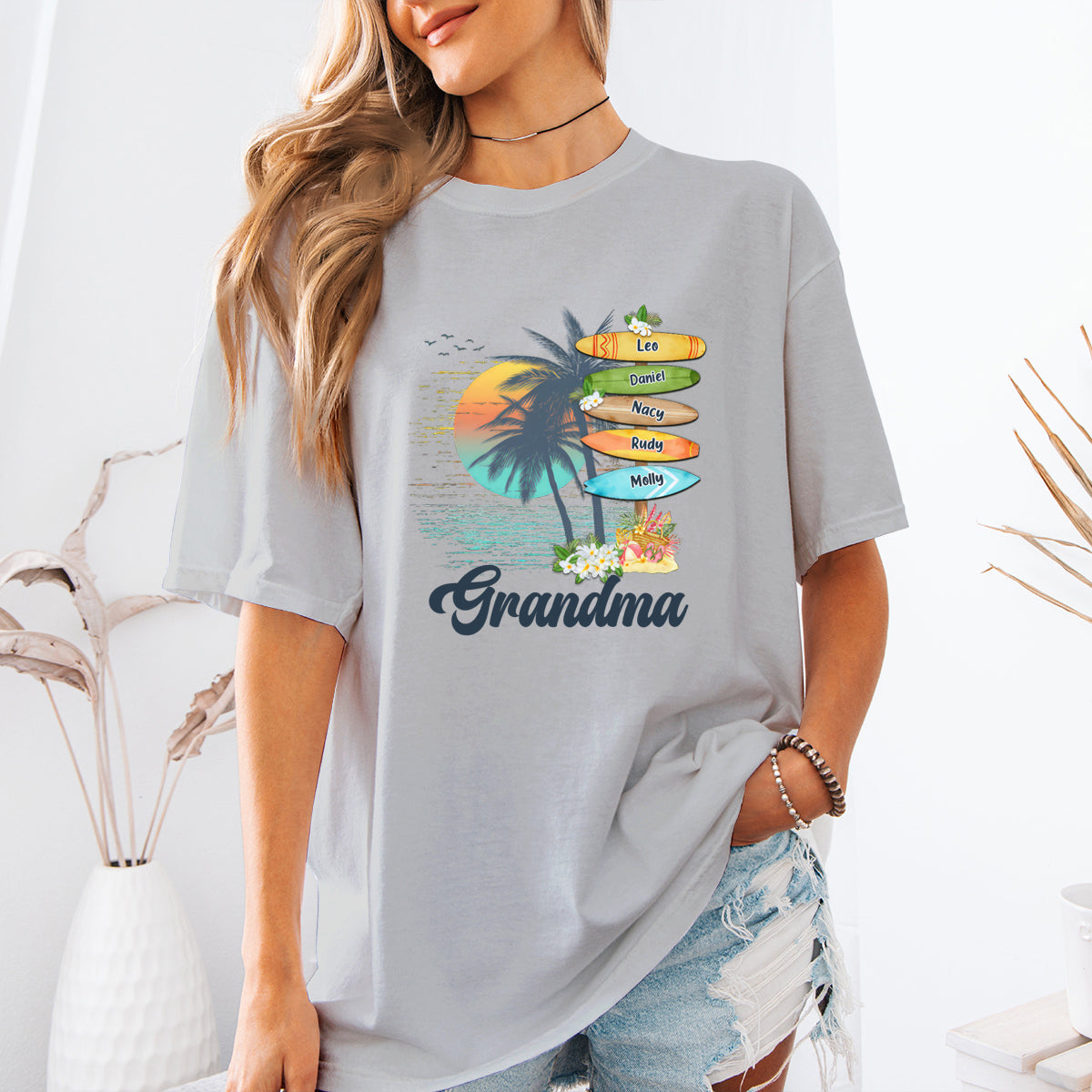 Grandma's Summer - Family Personalized Custom Hoodie - Birthday Gift For Mom, Grandma