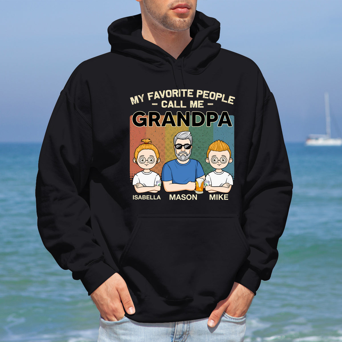 Blessed To Be Called Grandpa - Family Personalized Custom Hoodie - Gift For Grandpa, Dad