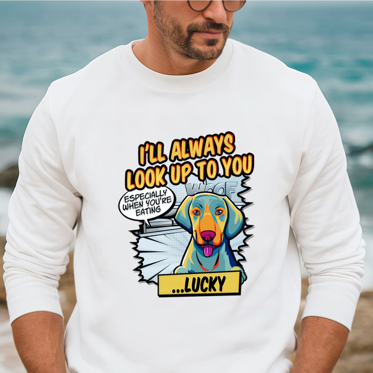 I'll Always Look Up To You Pop Art - Dog Personalized Custom Hoodie - Gift For Pet Owners, Pet Lovers