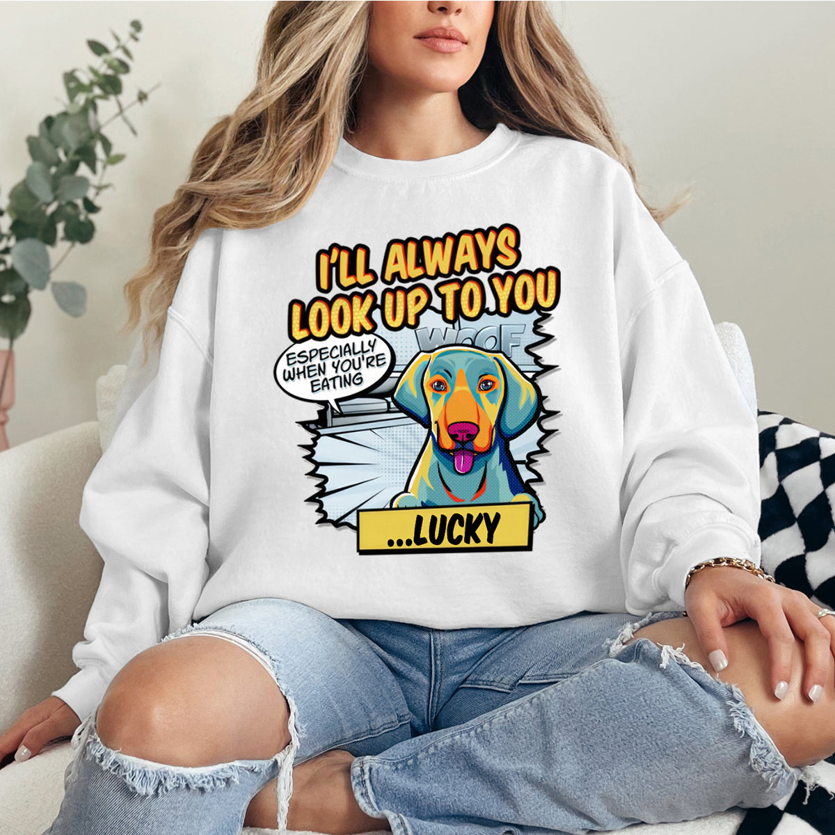 I'll Always Look Up To You Pop Art - Dog Personalized Custom Hoodie - Gift For Pet Owners, Pet Lovers