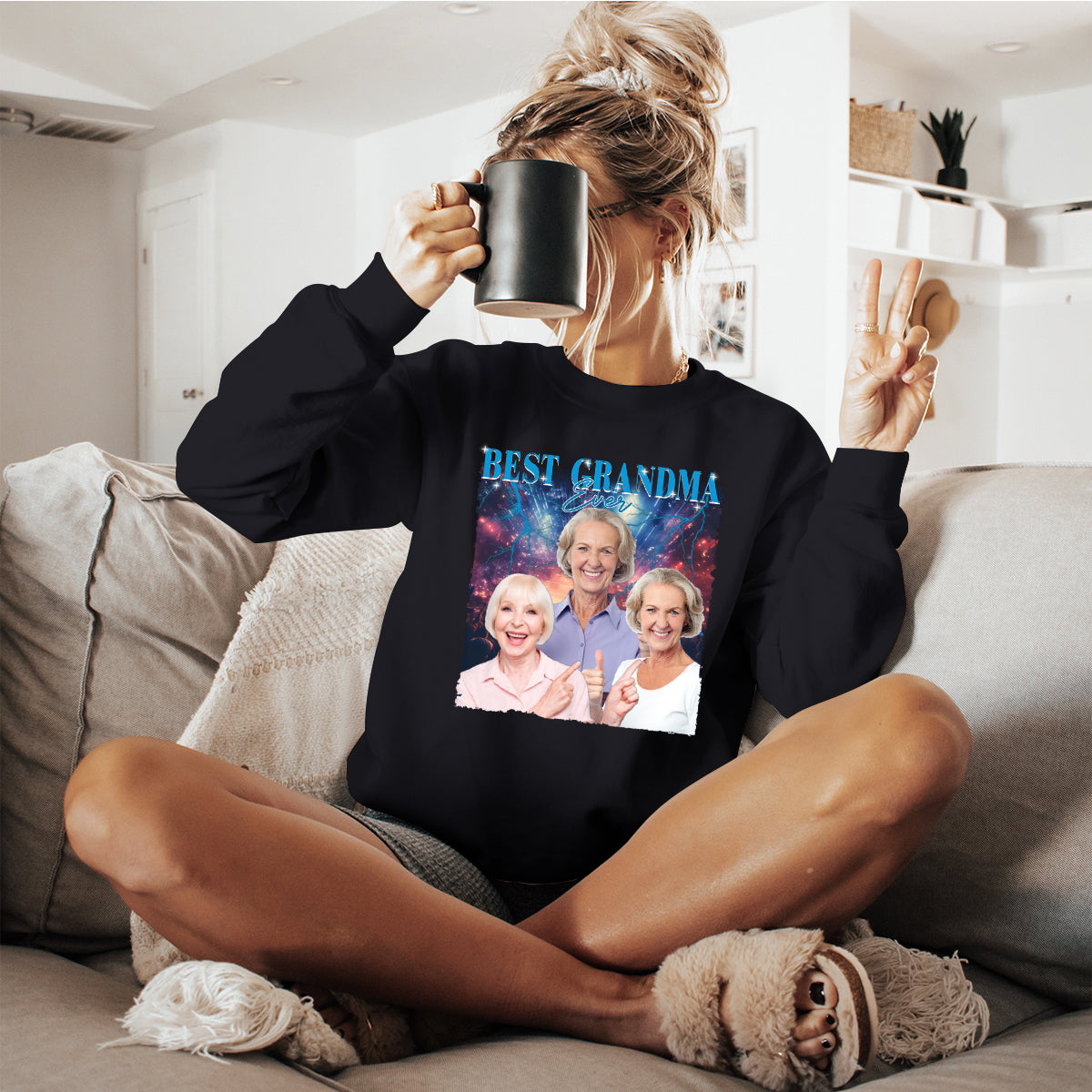 Custom Photo Best Grandma Ever - Family Personalized Custom T-shirt - Gift For Grandma