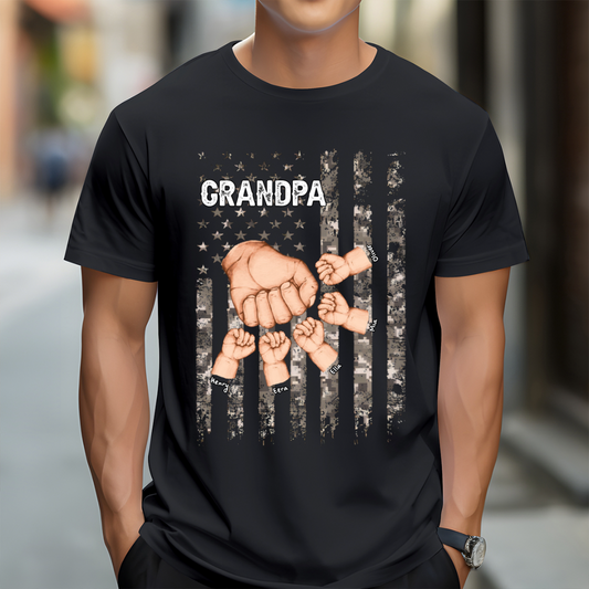 Grandpa Is Like Dad Without Rules - Family Personalized Custom T-shirt - Gift For Dad, Grandpa