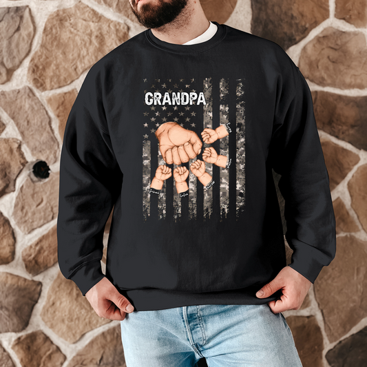 Grandpa Is Like Dad Without Rules - Family Personalized Custom Sweatshirt - Gift For Dad, Grandpa