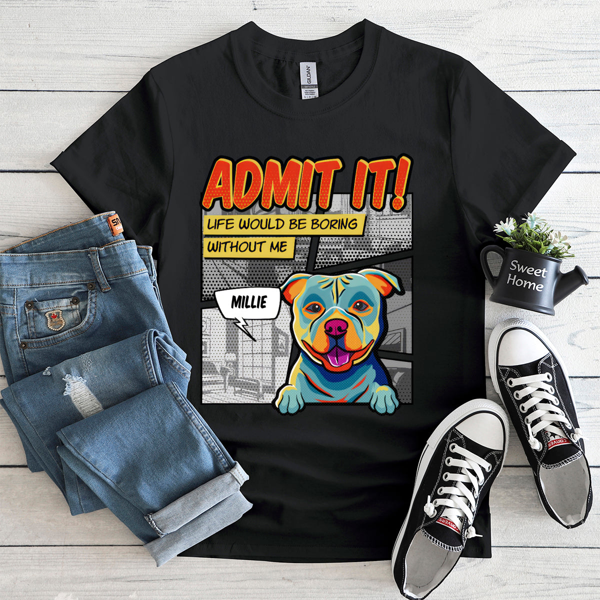 Life Would Be Boring Without Me Pop Art - Dog Personalized Custom Hoodie - Gift For Pet Owners, Pet Lovers